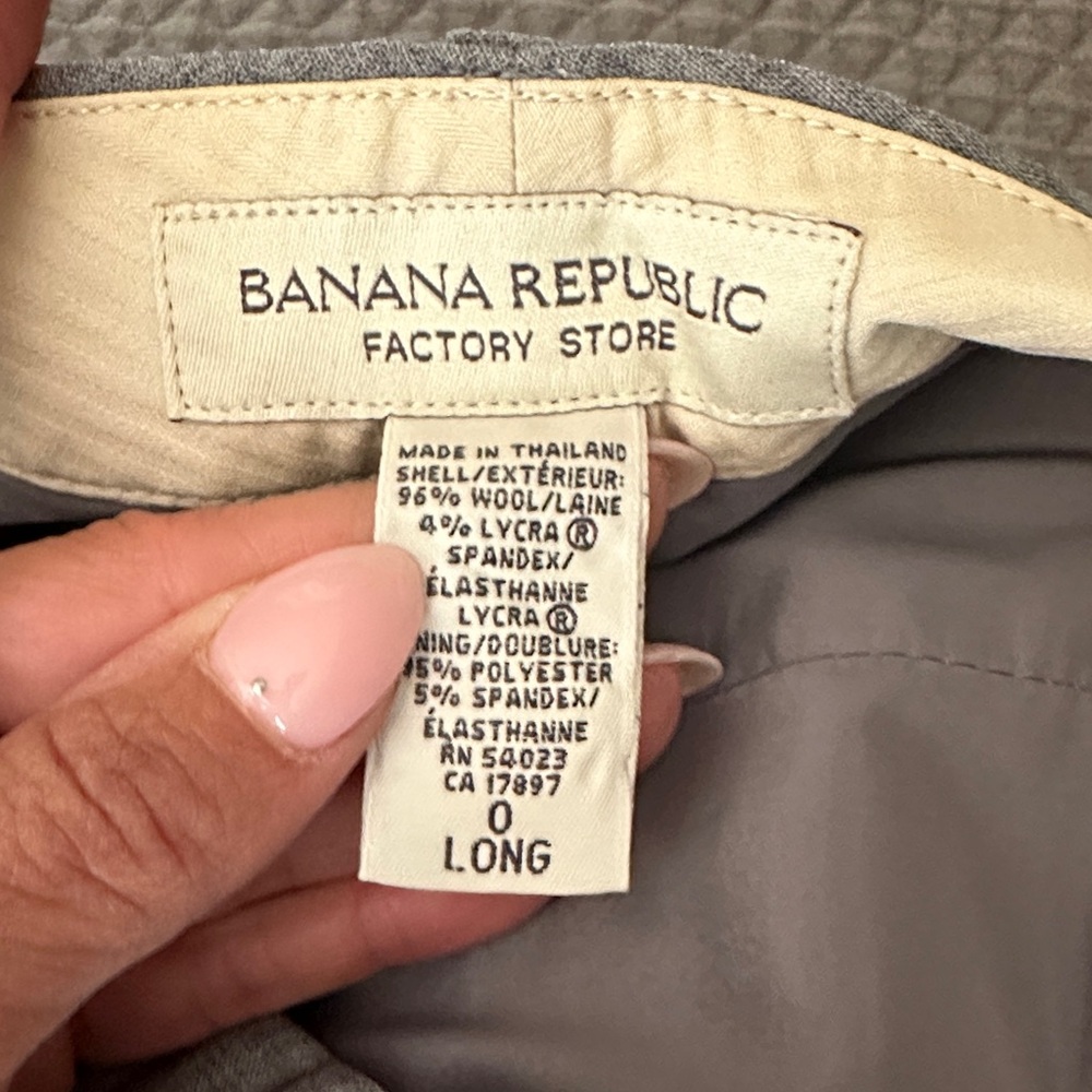 Banana Republic Light Gray Wool Blend Trousers